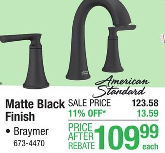 Menards American standard braymer two-handle 8 widespread matte black bathroom faucet offer