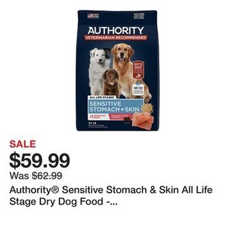 Petsmart Authority sensitive stomach & skin all life stage dry dog food - salmon offer