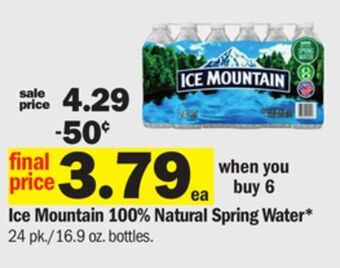 Meijer Ice mountain 100% natural spring water offer