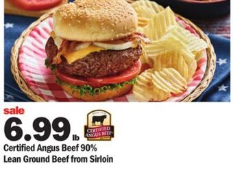 Meijer Certified angus beef 90% lean ground beef from sirloin offer