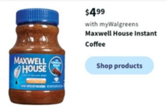 Walgreens Maxwell house instant coffee offer