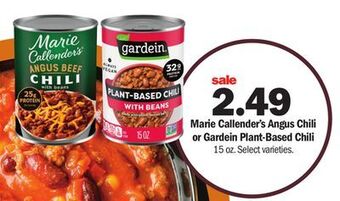 Meijer Marie callender's angus chili or gardein plant-based chili offer