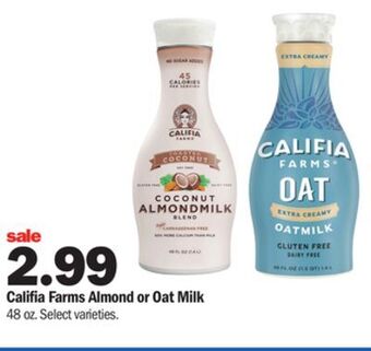 Meijer Califia farms almond or oat milk offer