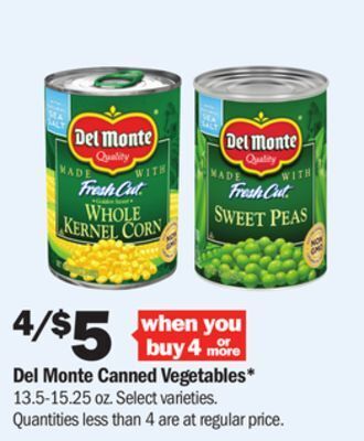 Meijer Del monte canned vegetables offer