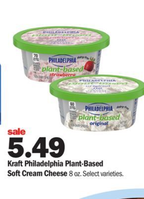 Meijer Kraft philadelphia plant-based soft cream cheese offer