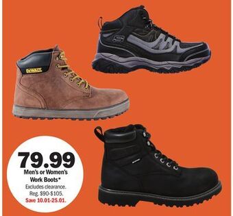 Meijer Men's or women's work boots offer