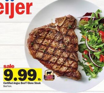 Meijer Certified angus beef t-bone steak offer