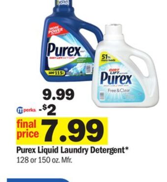 Meijer Purex liquid laundry detergent offer
