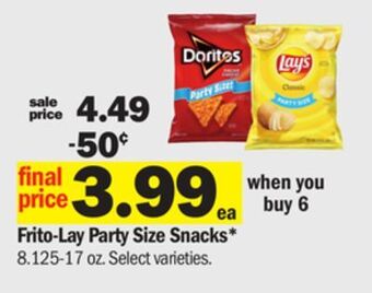 Meijer Frito-lay party size snacks offer