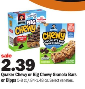 Meijer Quaker chewy or big chewy granola bars, or dipps offer