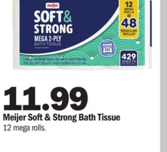Meijer Meijer soft & strong bath tissue offer