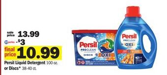 Meijer Persil liquid detergent 100 oz. or discs* 38-40 ct offer