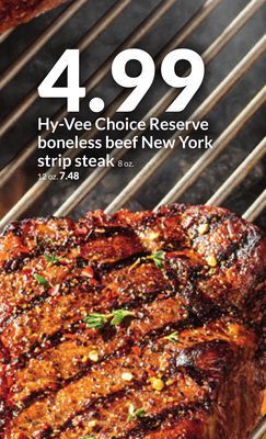 Hy-Vee Hy-vee choice reserve boneless beef new york strip steak offer