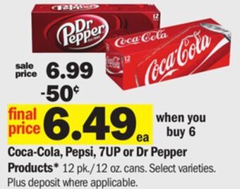 Meijer Coca-cola, pepsi, 7up or dr pepper products offer