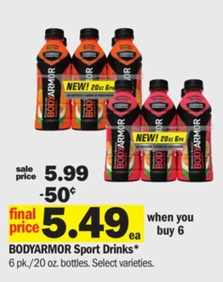Meijer Bodyarmor sport drinks offer