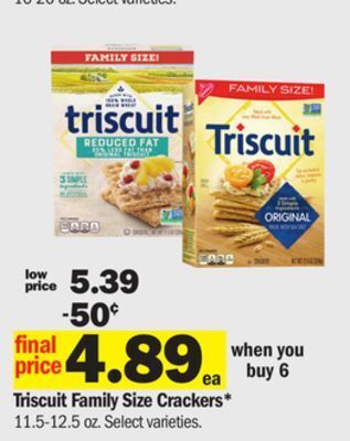 Meijer Triscuit family size crackers offer