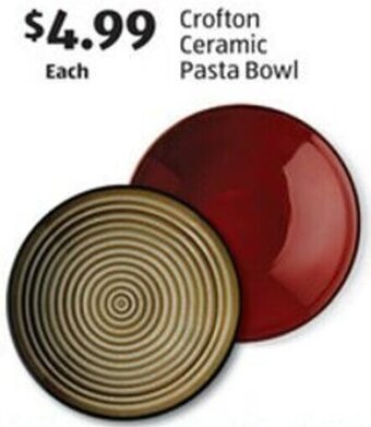 Aldi Crofton Ceramic Pasta Bowl offer