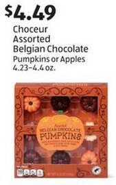 Aldi Choceur Assorted Belgian Chocolate Pumpkins or Apples 4.23-4.4 oz offer