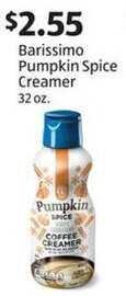 Aldi Barissimo Pumpkin Spice Creamer 32 oz offer