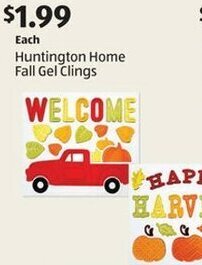 Aldi Huntington Home Fall Gel Clings offer