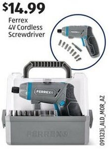 Aldi Ferrex 4V Cordless Screwdriver offer