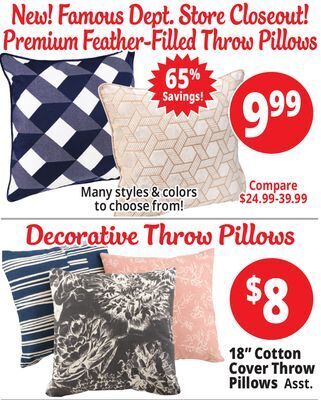 Ocean State Job Lot Decorative thrown pillows offer