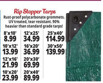 Ocean State Job Lot Rip stopper tarps offer