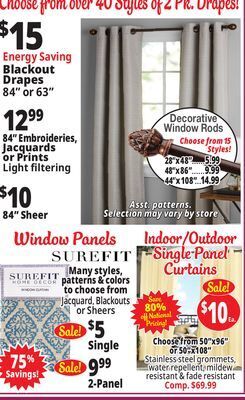 Ocean State Job Lot Curtains offer