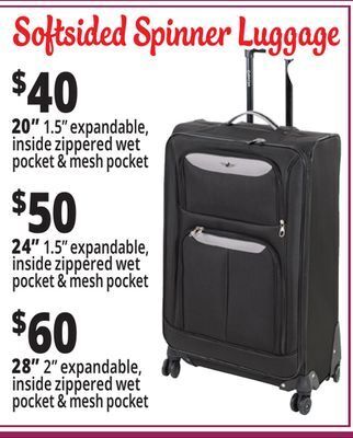 Ocean State Job Lot Softsided spinner luggage offer