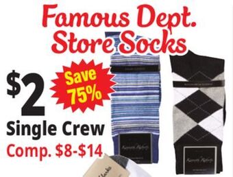 Ocean State Job Lot Famous dept. store socks offer