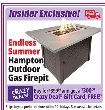 Ocean State Job Lot Endless summer hampton outdoor gas fire pit offer