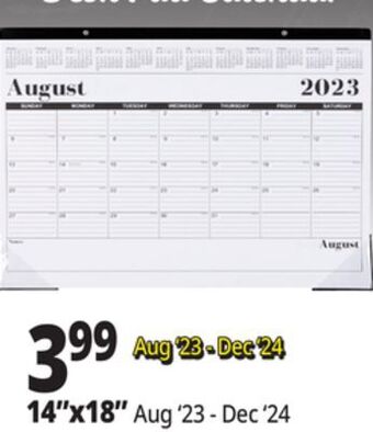 Ocean State Job Lot 2023-2024 premiere 17 month desk calendar, 18 offer