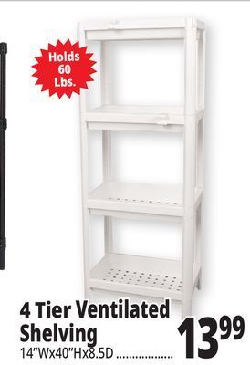 Ocean State Job Lot 4-tier ventilated shelf offer