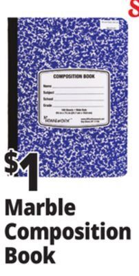 Ocean State Job Lot Marble wide ruled composition notebook, 100 sheets offer