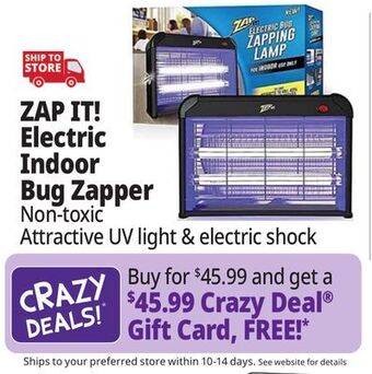 Ocean State Job Lot Zap it! electric indoor bug zapper with non-toxic attractant uv light and electric shock offer
