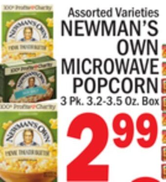 C Town Newman's own microwave popcorn offer