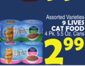 Bravo Supermarkets 9 lives cat food offer