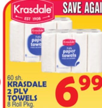 Bravo Supermarkets Krasdale 2 ply towels offer