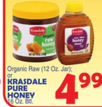 Bravo Supermarkets Krasdale pure honey 16 oz. btl offer