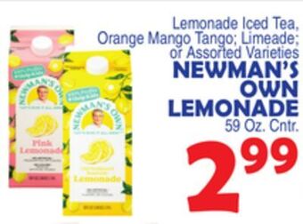 Bravo Supermarkets Newman's own lemonade offer