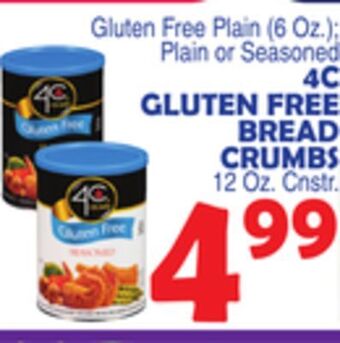 Bravo Supermarkets 4c gluten free bread crumbs 12 oz. cnstr offer