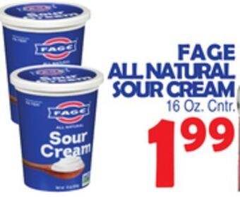 Bravo Supermarkets Fage all natural sour cream offer