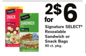 ACME Signature select resealable sandwich or snack bags offer
