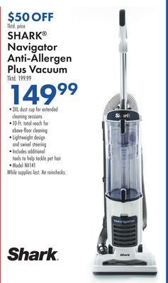 Boscov's Shark navigator anti-allergen plus vacuum offer