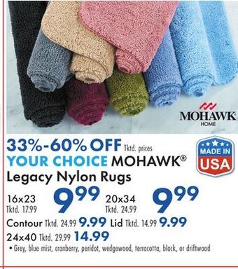 Boscov's Mohawk legacy nylon rugs offer