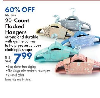Boscov's 20-count flocked hangers offer