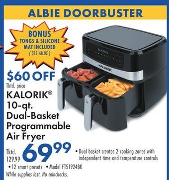Boscov's Kalorik 10-qt. dual-basket programmable air fryer offer