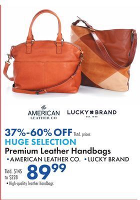 Boscov's Premium leather handbags offer