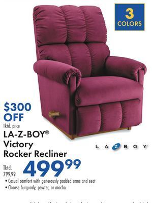 Boscov's La-z-boy victory rocker recliner offer