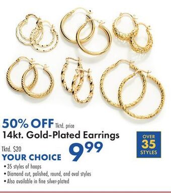 Boscov's 14kt. gold-plated earrings offer